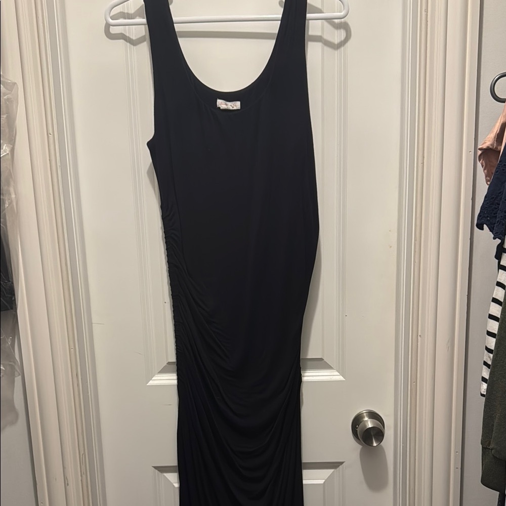 Ingrid & Isabel Black Maternity Ruched Sheath Maxi Dress